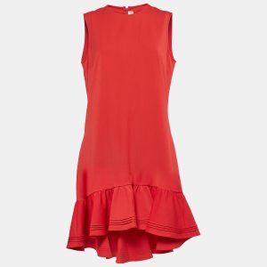 Victoria Beckham Red Lightweight Stretch Knit Flounce Dress L, Dresses - Luxury Closet catalog