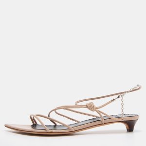 Yves Saint Laurent Beige Leather Slingback Sandals Size 36.5, Sandals - Luxury Closet
