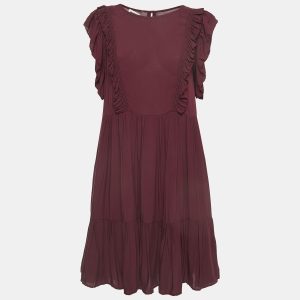 Zadig & Voltaire Purple Viscose Ruffled Mini Dress S, Dresses - Luxury Closet catalog