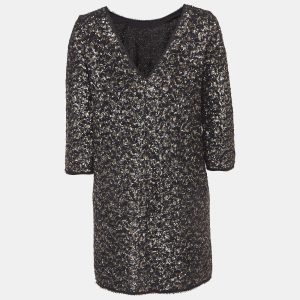 Zadig & Voltaire Deluxe Black & Gold Sequin Raw Edge Mini Dress M, Dresses - Luxury Closet catalog