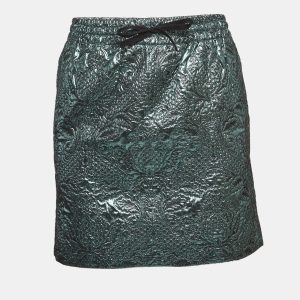 Zadig & Voltaire Metallic Blue Floral Textured Lurex Drawstring Mini Skirt S, Skirts - Luxury Closet catalog