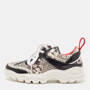 Zadig & Voltaire Black/White Python Embossed Leather Low Top Sneakers Size 39, Athletic Shoes & Sneakers - Luxury Closet