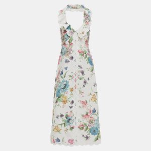 Zimmermann White Floral Linen Midi Dress S, Dresses - Luxury Closet catalog
