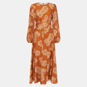Zimmermann Orange Paisley Silk Maxi Dress M, Dresses - Luxury Closet catalog
