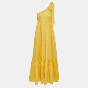 Zimmermann Yellow Linen One-Shoulder Maxi Dress S (0), Dresses - Luxury Closet catalog