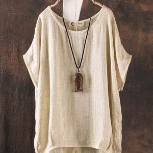 Short Sleeve Solid Casual Blouse, Blouses & Shirts, Roselinlin - Online Catalog
