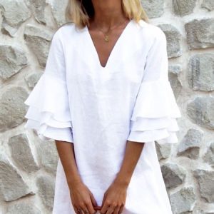 Casual Half Sleeve Vacation Dress, Midi Dresses, Roselinlin - Online Catalog