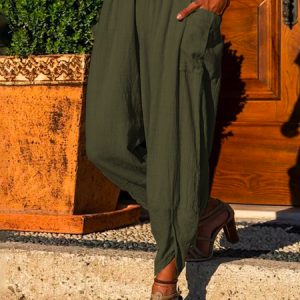 Simple Plain Loose Linen Style Pants, Pants, Roselinlin - Online Catalog