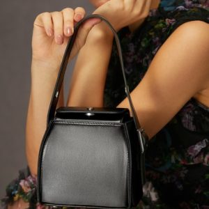 Box Shape Handbag Mini Crossbody Bag, Bags, color:Black|size:One-size, Stylewe
