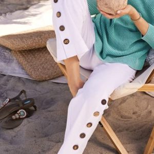 Solid Vacation Loose Casual Pants, Pants, Roselinlin - Online Catalog