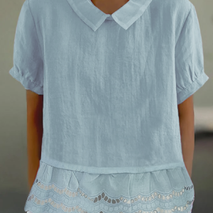 Cotton Casual Shirt Collar Loose Shirt, Blouses & Shirts, Roselinlin - Online Catalog