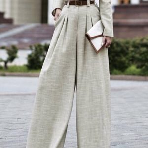 Daily Regular Fit Elegant Plain Fashion Pants, Pants, color:Apricot|size:XXL, Stylewe