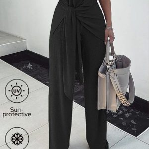 Cooling Loose Straight pants, Pants, color:Black|size:XXL, Stylewe