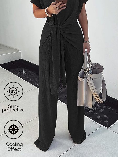 Cooling Loose Straight pants, Pants, color:Black|size:XXL, Stylewe