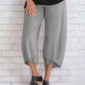 Cotton-Blend Casual Pants, Pants, Roselinlin - Online Catalog