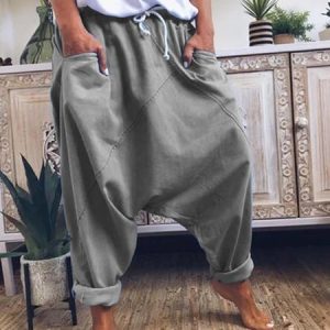 Cotton-Blend Patchwork Vintage Sports Pants, Pants, Roselinlin - Online Catalog