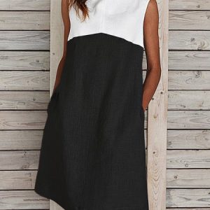 Summer Sleeveless Turtleneck Midi Dress, Midi Dresses, Roselinlin - Online Catalog