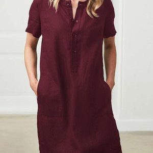 Women Shift Pockets Vintage Mini Women Dress, Maxi Dresses, Roselinlin - Online Catalog