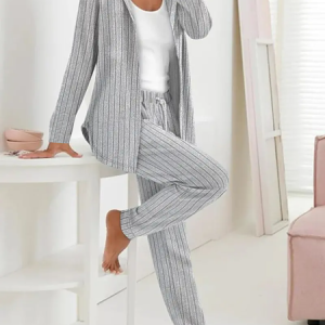 Casual Knitted Two-Piece Set, JustFashionNow Suit Set, color:Gray|size:XXL,
