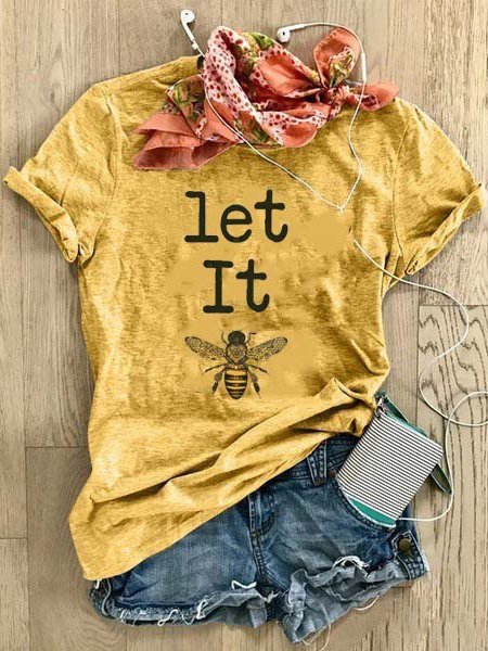 Printed Short Sleeve Casual T-shirt, Tees & T-shirts, Roselinlin - Online Catalog