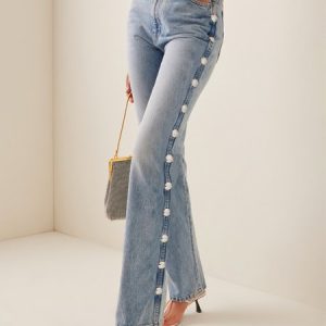 Denim Regular Fit Urban Plain Jeans, Jeans, color:Denim Blue|size:XXL, Stylewe