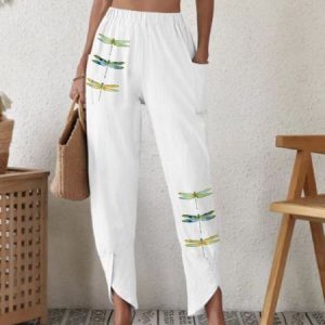 Loose Cotton Casual Dragonfly Pants, Pants, Roselinlin - Online Catalog