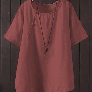Casual Short Sleeve Round Neck Top, Blouses & Shirts, Roselinlin - Online Catalog