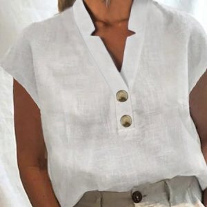 Cotton Casual Plain Blouse, Blouses & Shirts, Roselinlin - Online Catalog