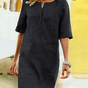 Women Shift Daytime Casual Weaving Dress Midi Weaving Dress, Midi Dresses, Roselinlin - Online Catalog