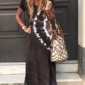 Ombre/tie-Dye Short Sleeve Knitting Dress, Maxi Dresses, Roselinlin - Online Catalog