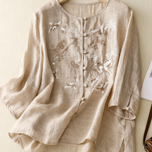 Loose Casual Crew Neck Blouse, Blouses & Shirts, Roselinlin - Online Catalog