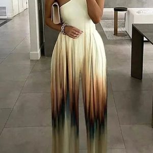 Urban One Shoulder Regular Fit Ombre Jumpsuit, Jumpsuits, color:As Picture|size:XXL, Stylewe