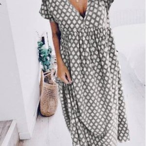 Short Sleeve Casual Weaving Dress, Maxi Dresses, Roselinlin - Online Catalog