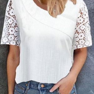 Casual Loose Plain Blouse, Tees & T-shirts, Roselinlin - Online Catalog
