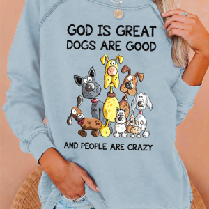 Women's Crew Neck Text Letters Casual Spring/Fall Long Sleeve Sweatshirt, JustFashionNow Sweatshirts & Hoodies, color:Light Blue|size:3XL,