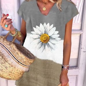 Holiday Short Sleeve Printed Women Dress, Midi Dresses, Roselinlin - Online Catalog