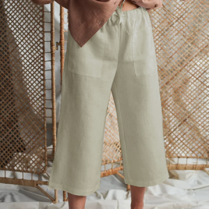 Loose Casual Plain Linen Style Pants, Pants, Roselinlin - Online Catalog