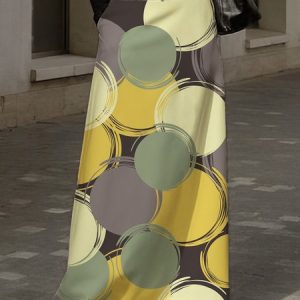 Urban Geometric High Waist Skirt, Skirts, color:As Picture|size:XXL, Stylewe