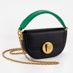 Color-block Mini Handbag Metal Chain Crossbody Bag, Bags, color:Black|size:One-size, Stylewe