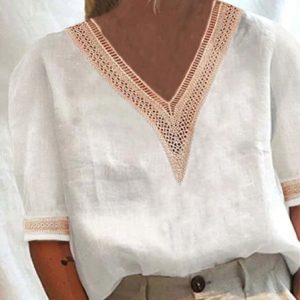 Casual Plain Cotton Blouse, Blouses & Shirts, Roselinlin - Online Catalog