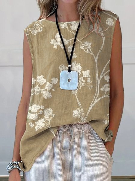 Casual Loose Floral Tank Top, Tank Tops & Camis, Roselinlin - Online Catalog