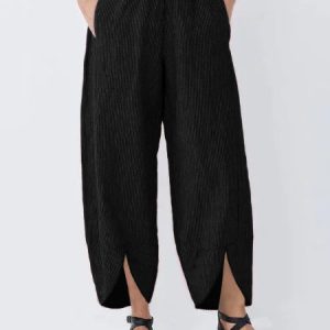 Women Casual Shift Cotton Linen Striped Pockets Pants, Pants, Roselinlin - Online Catalog