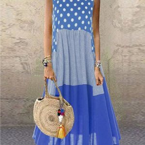 Round Neck Sweet Sleeveless Cotton Women Dress, Maxi Dresses, Roselinlin - Online Catalog