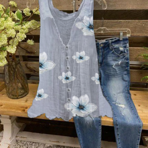 Buttoned Vintage Blouse, Tank Tops & Camis, Roselinlin - Online Catalog