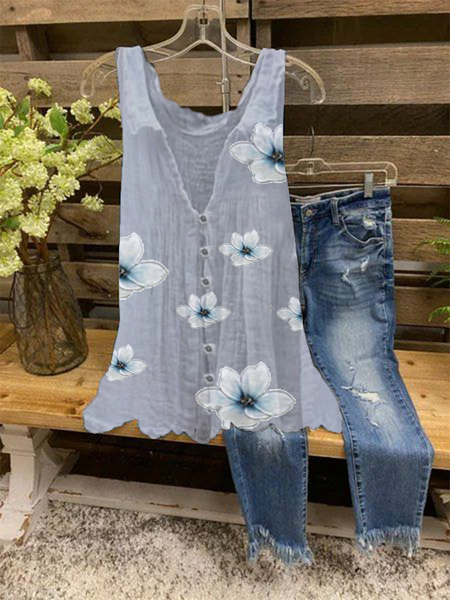 Buttoned Vintage Blouse, Tank Tops & Camis, Roselinlin - Online Catalog