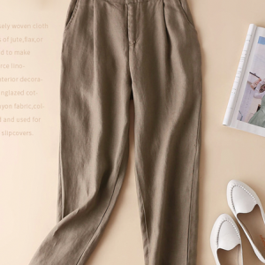 Plain Loose Casual Linen Style Pants, Pants, Roselinlin - Online Catalog