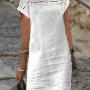 Plain Casual Dress With No, Midi Dresses, Roselinlin - Online Catalog
