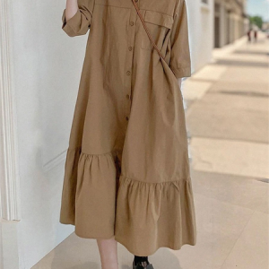 Plain Loose Casual Cotton Dress With No, Maxi Dresses, Roselinlin - Online Catalog