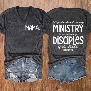 Women's Motherhood Is My Ministry Printed T-Shirt, T-shirts, Lilicloth.com
