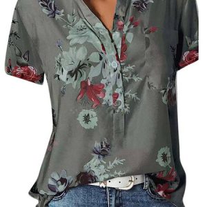 Floral Short Sleeve Casual Summer Blouses, Blouses & Shirts, Roselinlin - Online Catalog